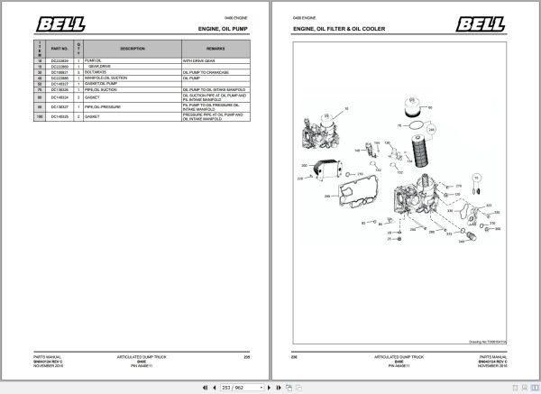Bell Articulated Dump Truck B40E Parts Manual BN043124 2