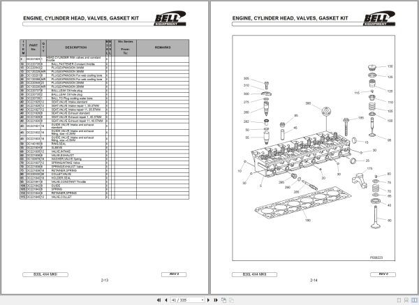 Bell Articulated Hauler B30L 4X4 MKII Parts Manual 872089 2