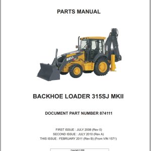 Bell Backhoe Loader 315SJ MKII Parts Manual 874111 1