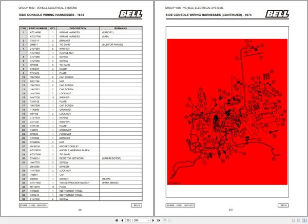 Bell Backhoe Loader 315SJ Parts Manual 874098 2