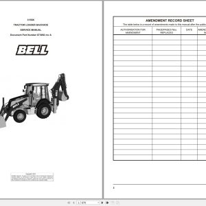 Bell Backhoe Loader 315SK Service Manual 873092 1