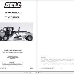 Bell Grader 770G Parts Manual 870160 1