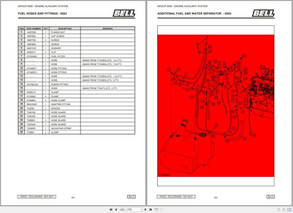 Bell Graders 872G Parts Manual 870242 2