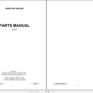 Bell Hauler 4206D 4x4 Parts Manual 872093 1