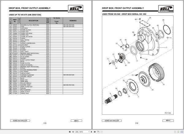 Bell Hauler 4206D 4×4 Parts Manual 872093 2