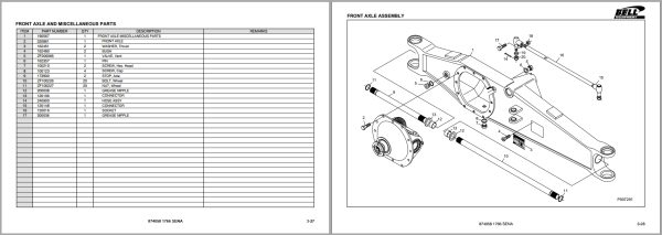 Bell Rigid Tractor SENA 1766F 4WD Parts Manual 872362 2