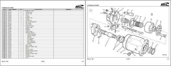 Bell Tracked Feller Buncher TF120B Parts Manual 874004 2