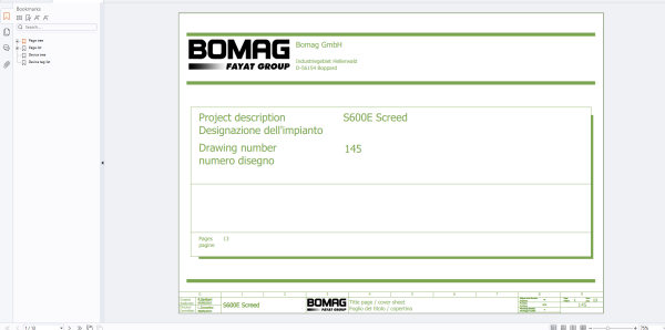 Bomag Asphalt Paver 2023 Electric Hydraulic Schematics Collection 1