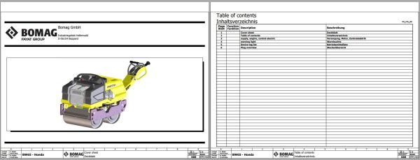 Bomag Double Drum Vibratory Roller 2023 Electric Hydraulic Schematics 1