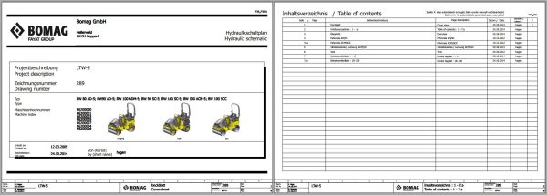 Bomag Tandem Vibratory Roller 2023 Electric Hydraulic Schematics 3