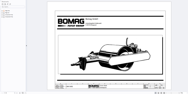 Bomag Towed Vibratory Rollers 2023 Electric Circuit Diagrams 1