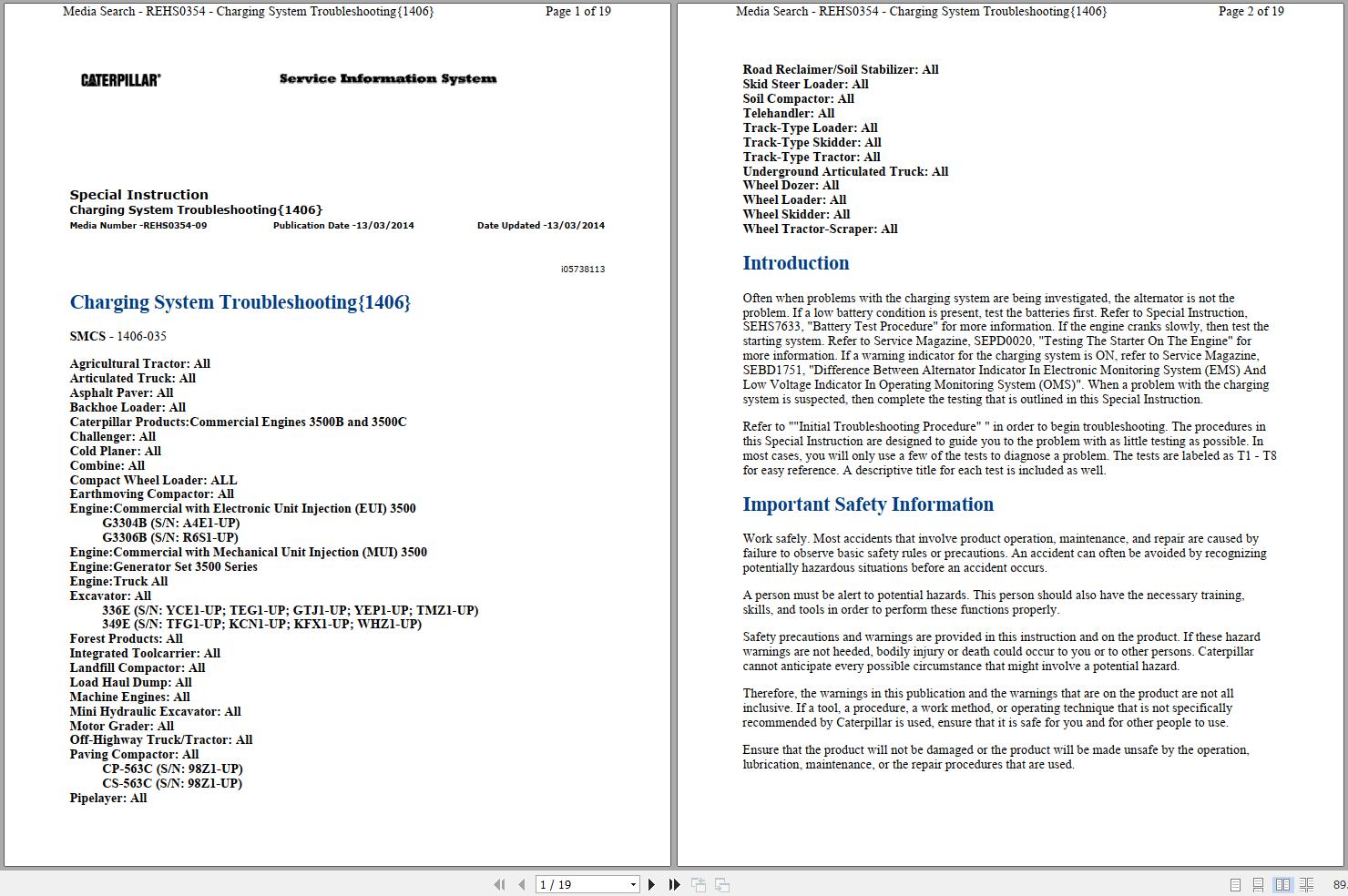Caterpillar 1406 Charging System Troubleshooting REHS0354 09 1