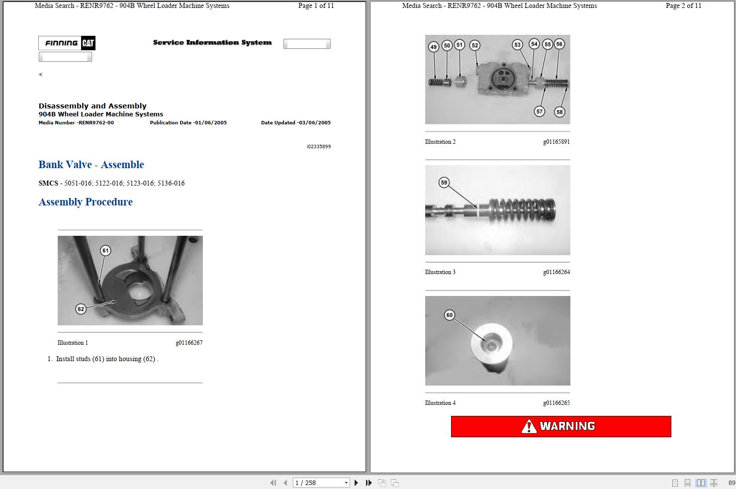 Caterpillar Compact Wheel Loader 904B B4L Operators Service Manual Schematics 1