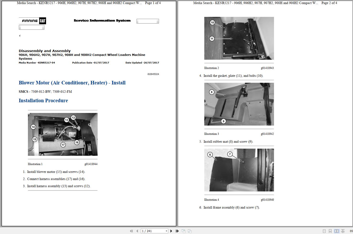 Caterpillar Compact Wheel Loader 906H SDH Operators Service Manual Schematics 1