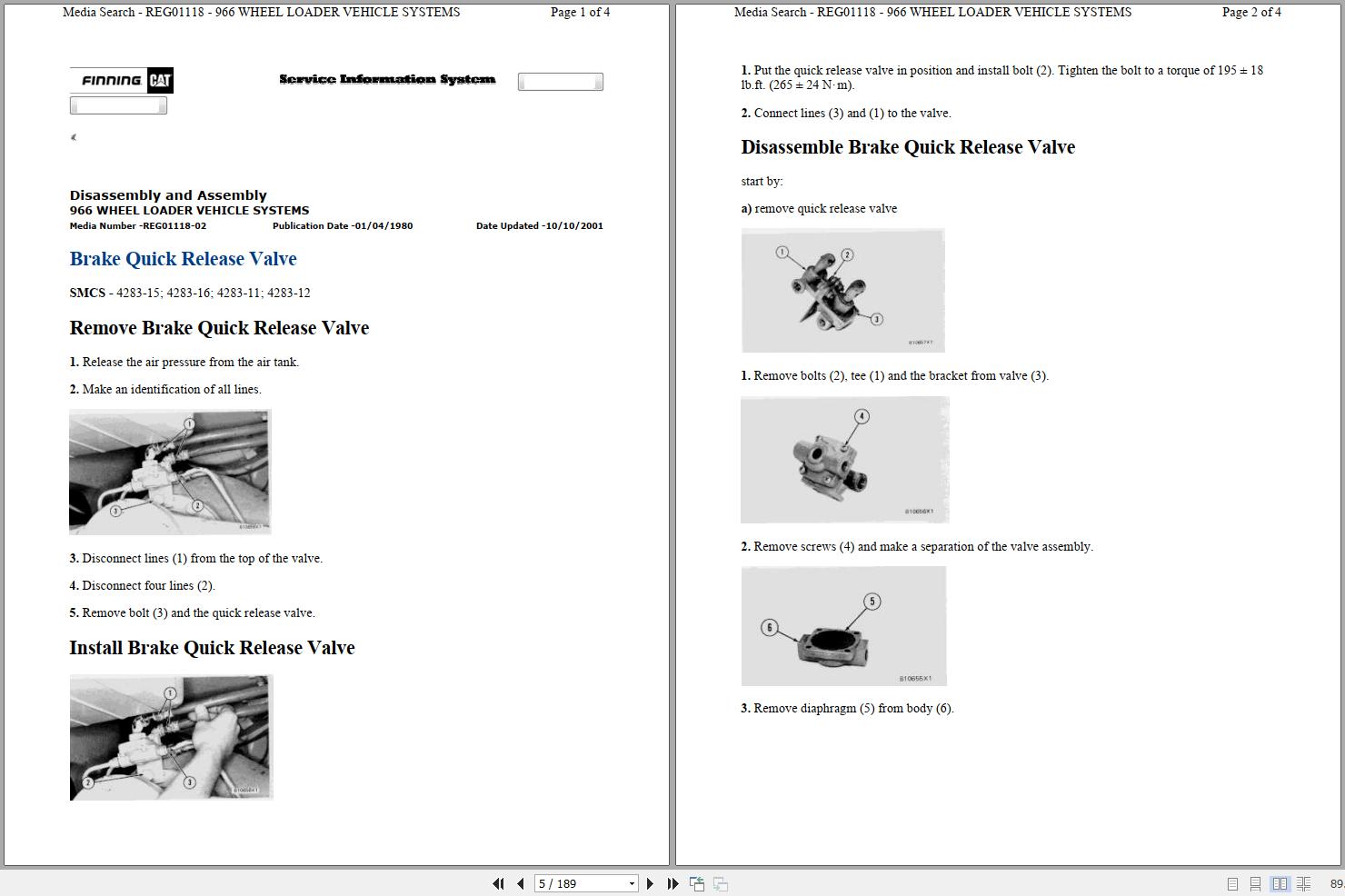 Caterpillar Compact Wheel Loader 966C 76J Operators Maintenance Service Manual 1