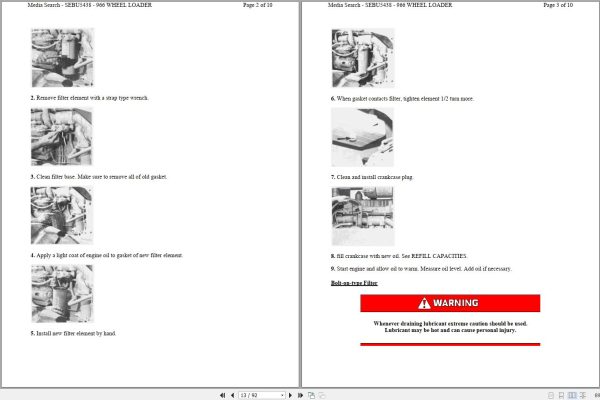 Caterpillar Compact Wheel Loader 966C 76J Operators Maintenance Service Manual 3