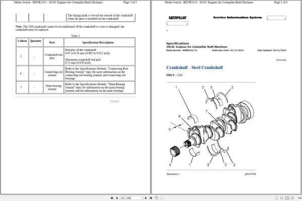 Caterpillar Engine 3054C Specifications RENR2414 12 2