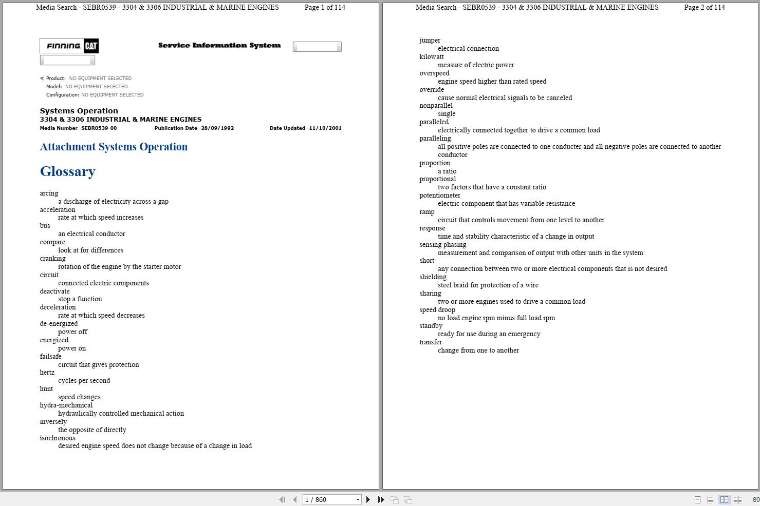 Caterpillar Engine 3304 3306 Systems Operators SEBR0539 00 1