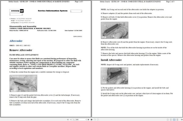 Caterpillar Engine 3304B 3306B Disassembly Assembly SENR1189 00 1