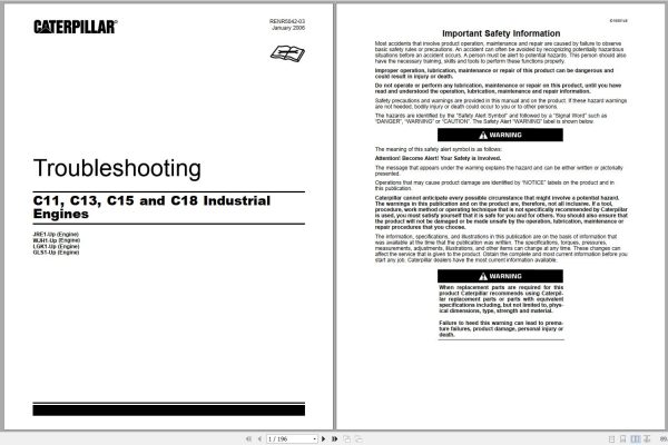 Caterpillar Engine C11 C13 C15 C18 Troubleshooting RENR5042 03 1