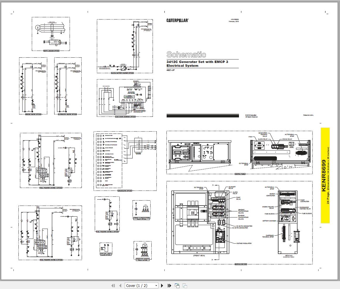Caterpillar Generator Set 3412C with EMCP 3 Electrical Schematic KENR8699 1