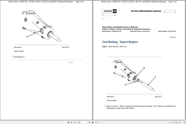 Caterpillar Hammer H55DS BWM Operators Maintenance Service Manual 3