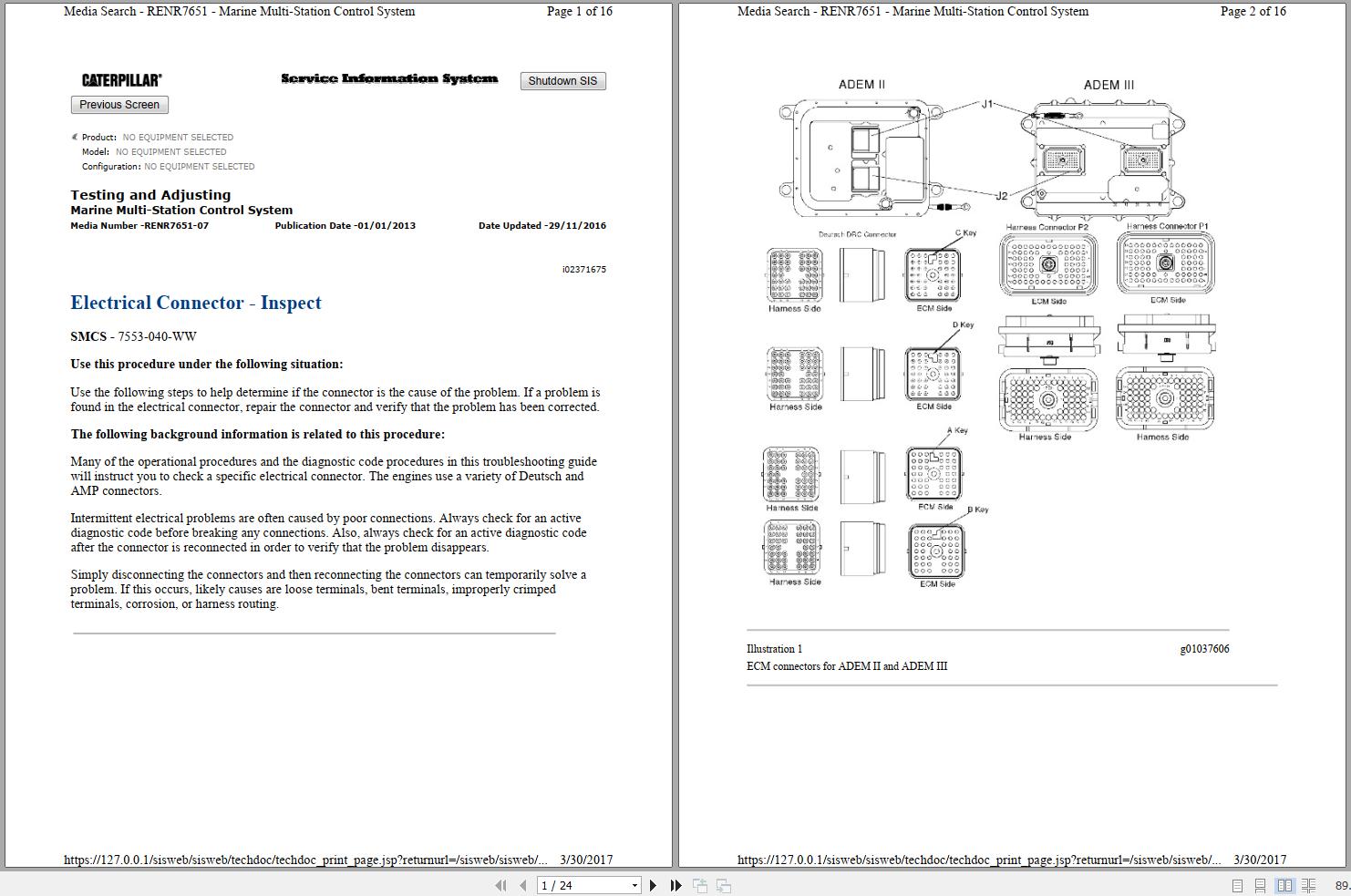 Caterpillar Marine Multi Station Control System Operators Service Manual Schematics 1