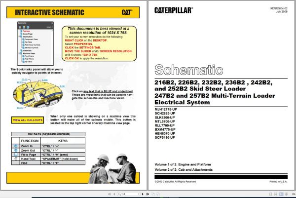 Caterpillar Multi Terrain Loader 247B MTL Operators Service Manual Schematics 3