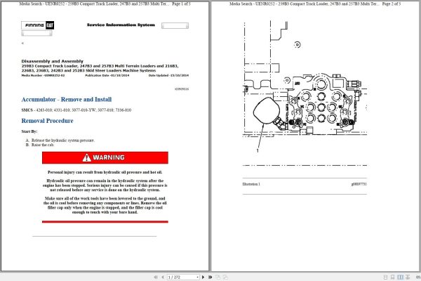 Caterpillar Multi Terrain Loader 247B3 ESL Operators Service Manual Schematics 1