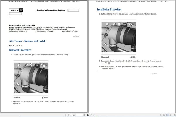 Caterpillar Multi Terrain Loader 247B3 KB3 Operators Service Manual Schematics 1