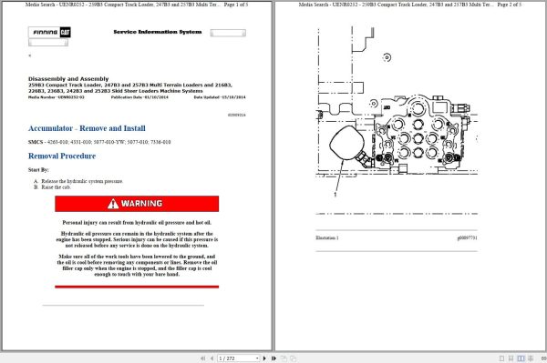Caterpillar Multi Terrain Loader 247B3 TSL Operators Service Manual Schematics 1