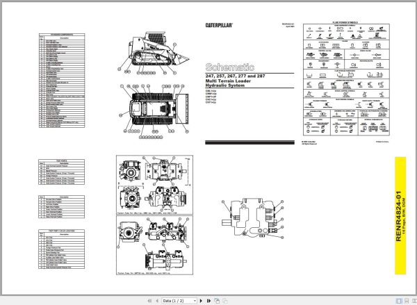 Caterpillar Multi Terrain Loader 257 CMM Operators Service Manual Schematics 4