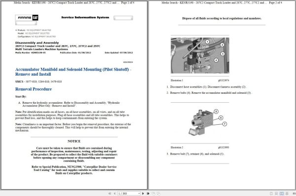 Caterpillar Multi Terrain Loader 277C Operators Service Manual Schematics 1