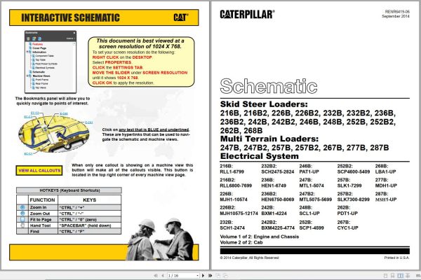 Caterpillar Multi Terrain Loader 287B MSH Operators Service Manual Schematics 3