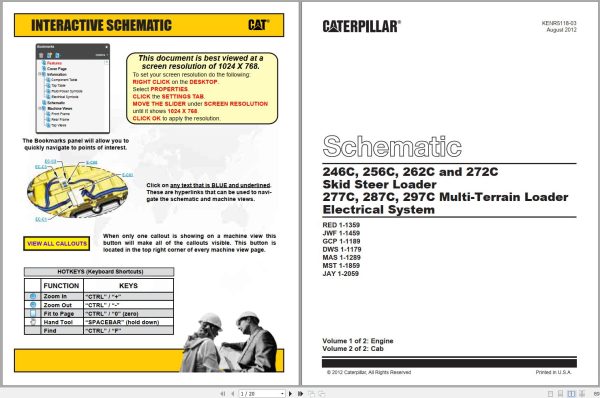 Caterpillar Multi Terrain Loader 287C MAS Operators Service Manual Schematics 3