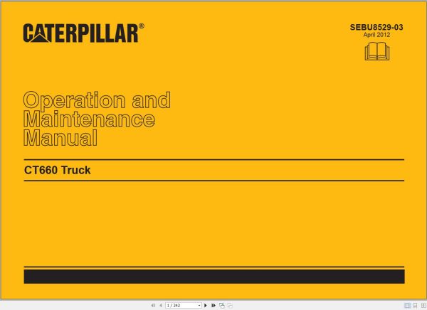Caterpillar On Highway Truck CT660 TJS Operation Maintenance and Service Manual 1
