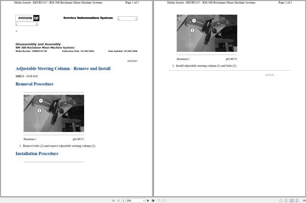 Caterpillar Reclaimer Mixer RM 300 BWR Operators Service Manual Schematics 1