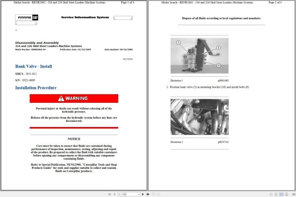 Caterpillar Skid Steer Loader 226 5FZ Operators Service Manual Schematics 1