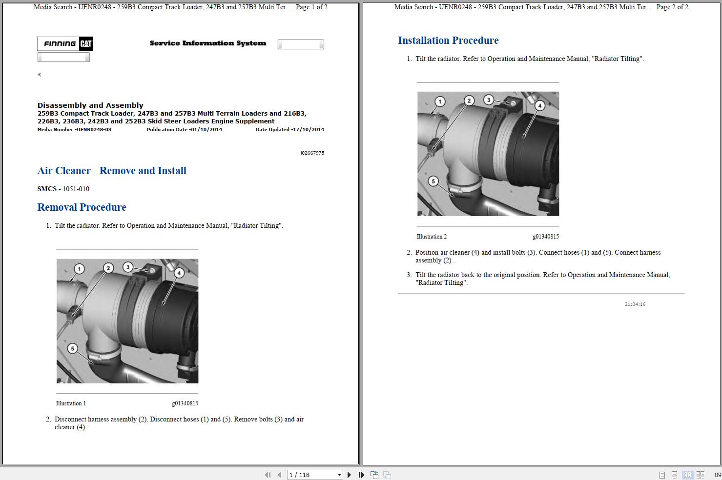 Caterpillar Skid Steer Loader 236B3 A9H Operators Service Manual Schematics 1