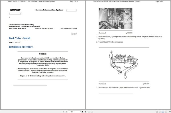 Caterpillar Skid Steer Loader 248 6LZ Operators Service Manual Schematics 2