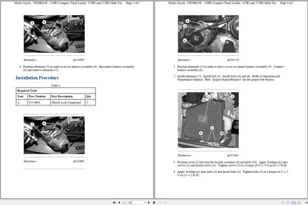 Caterpillar Skid Steer Loader 252B3 TNK Operators Service Manual Schematics 2