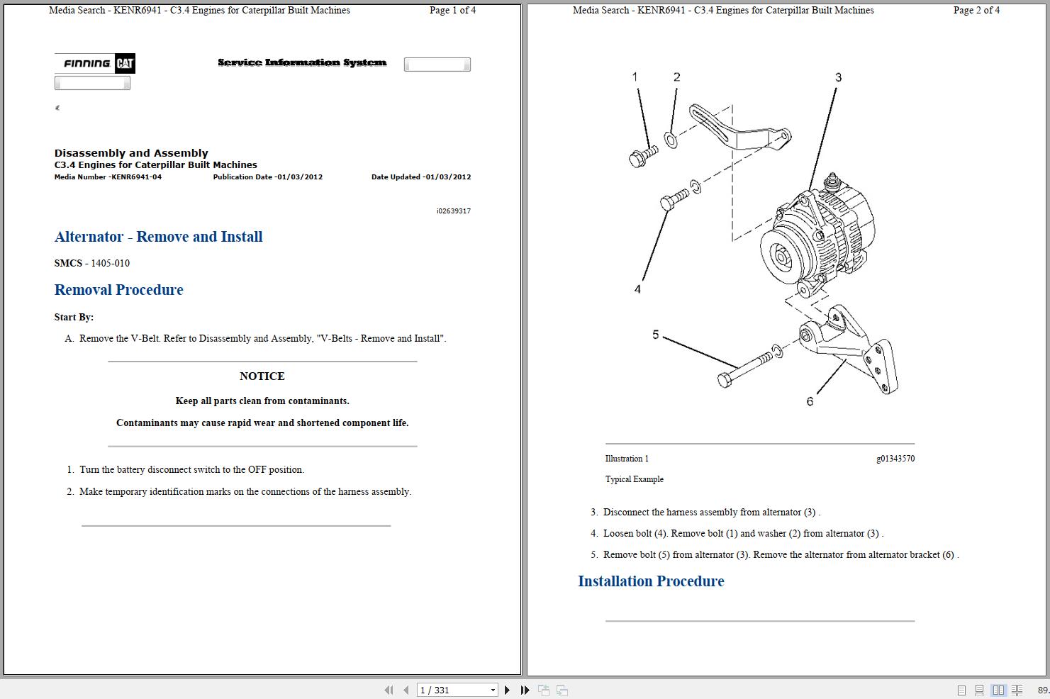 Caterpillar Skid Steer Loader 262C2 SMALL Operators Maintenance Service Manual 1