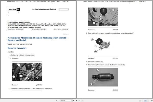 Caterpillar Skid Steer Loader 262D LST Operators Service Manual Schematics 1