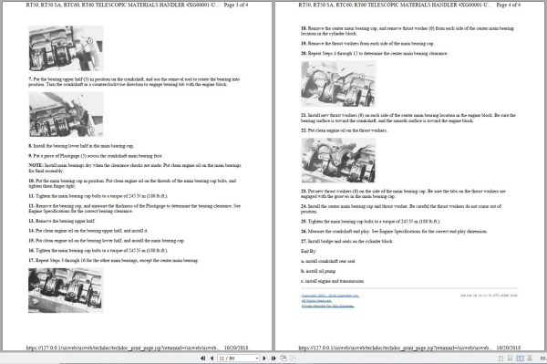 Caterpillar Telehandler RT50 4XG Maintenance Service Manual Schematics 2