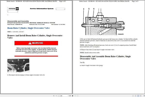 Caterpillar Telehandler RTC60 4XG Operators Service Manual Schematics 1