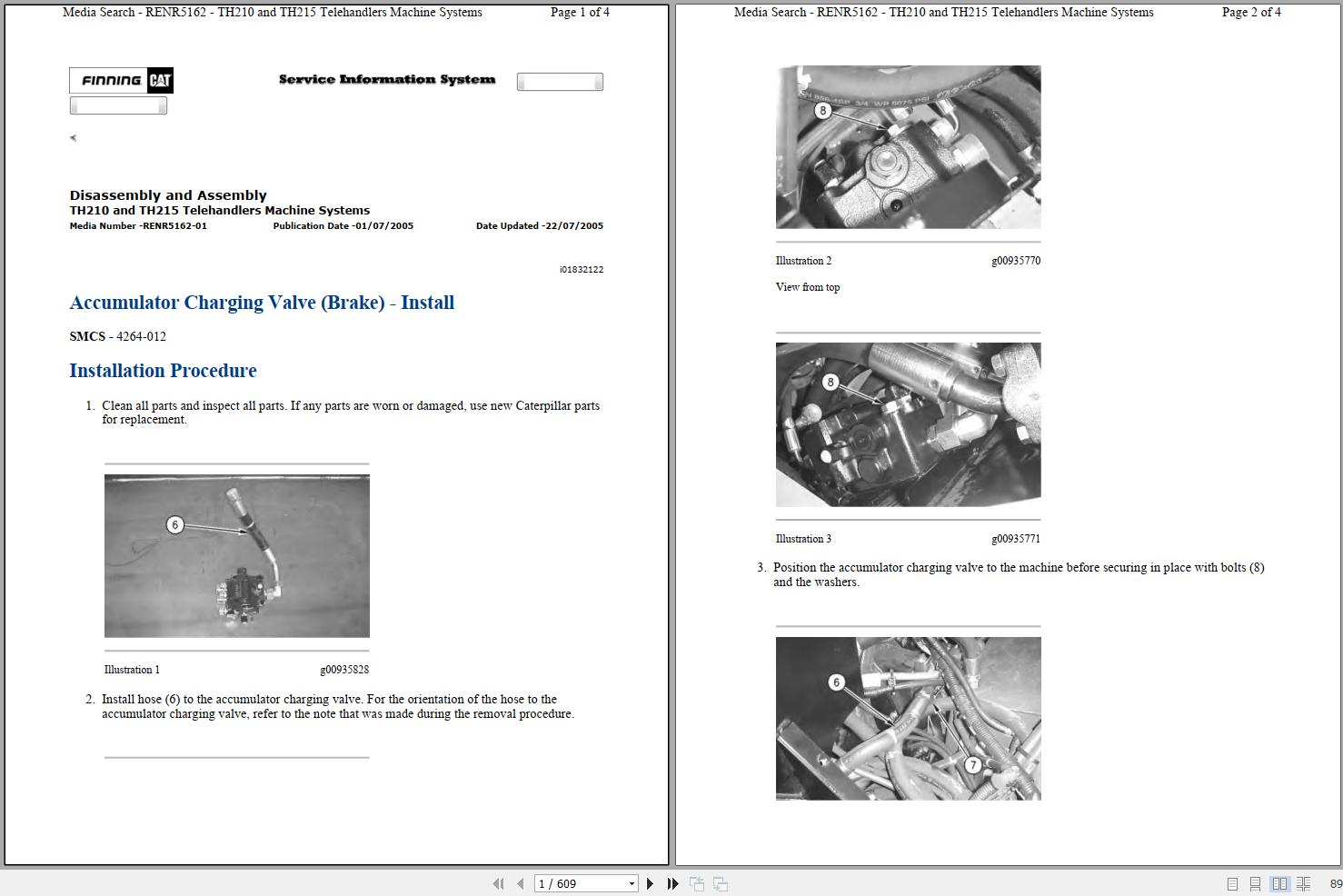 Caterpillar Telehandler TH215 CEG Operators Service Manual Schematics 1
