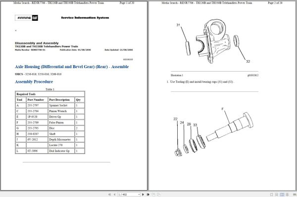 Caterpillar Telehandler TH220B SLA Operators Service Manual Schematics 1