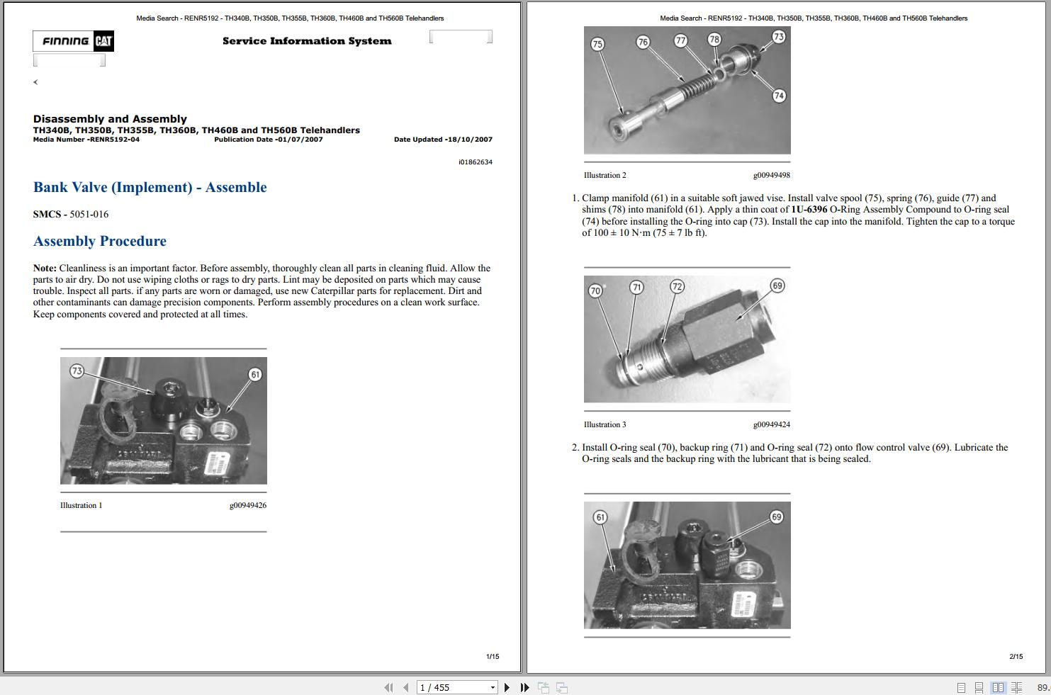 Caterpillar Telehandler TH360B SLE Operators Service Manual Schematics 1