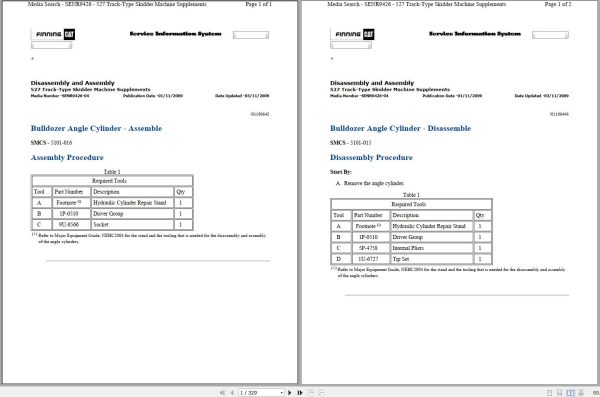Caterpillar Track Skidder 527 JSR Operators Service Manual Schematics 1