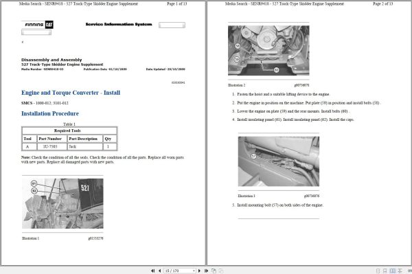 Caterpillar Track Skidder 527 JSR Operators Service Manual Schematics 2